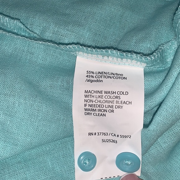 Cubavera Mint Linen/Cotton Button Down - Picture 5 of 5